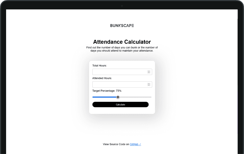 Bunkscape - Attendance Calculator